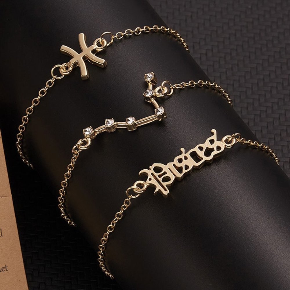 🆕Pisces 3-Piece Dainty Layer Chain Bracelets